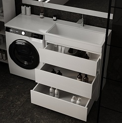 Style Line Мебель для ванной Даллас 140 R Люкс Plus белая – фотография-5